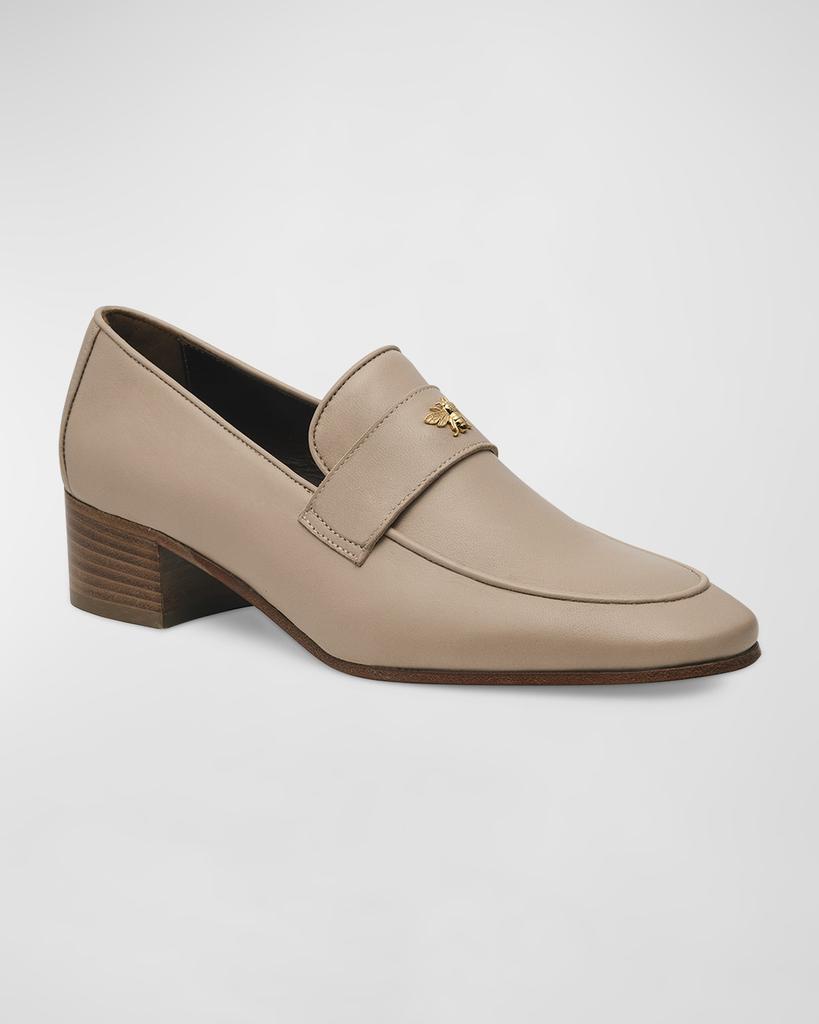 Bougeotte Leather Slip-On Heeled Loafers