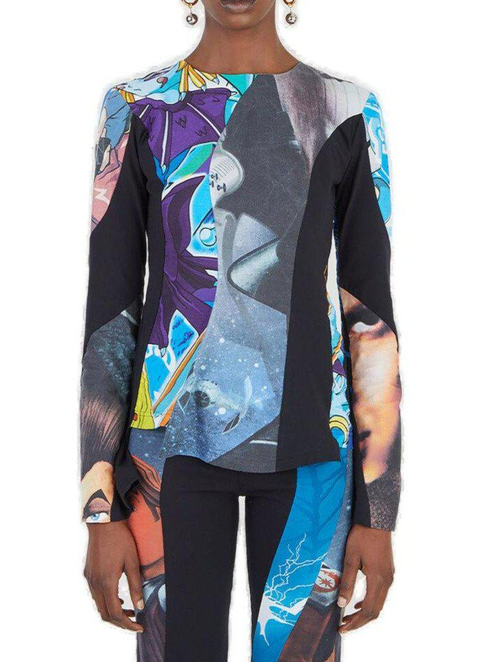 Rave Review Rave Review Panelled Crewneck Jersey Top