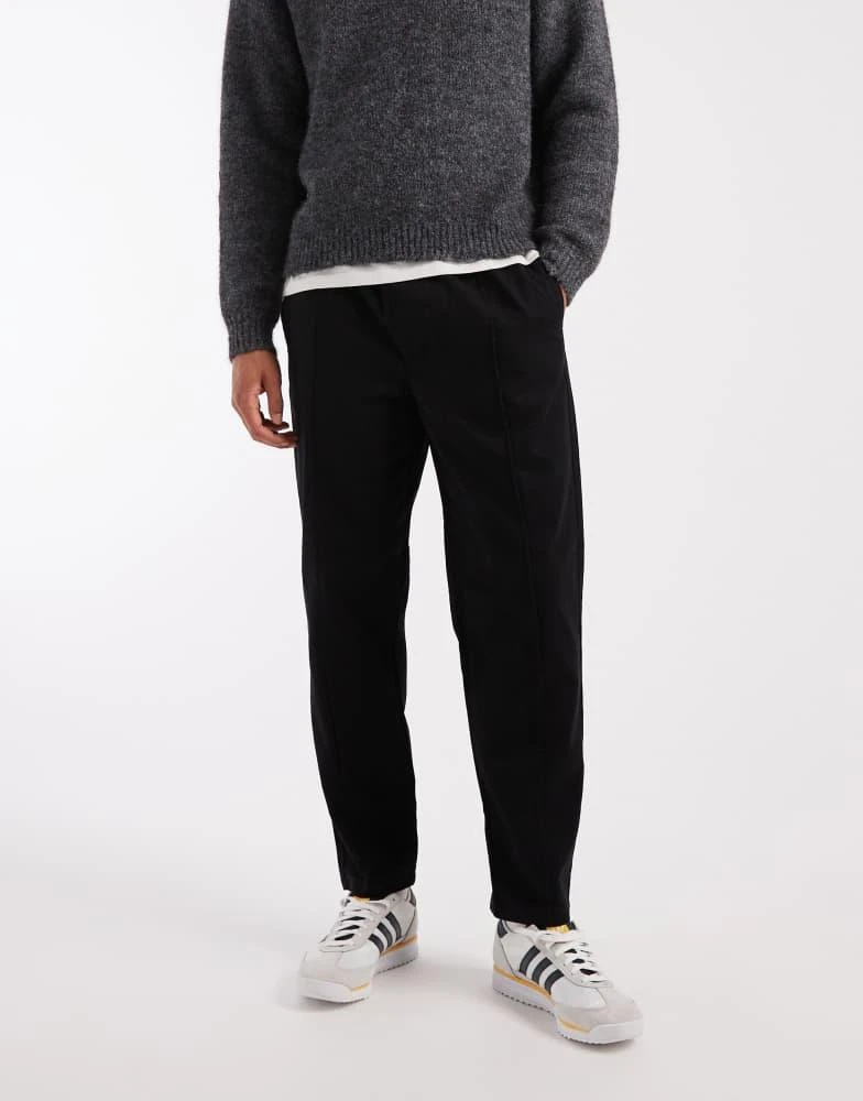 New Look New Look pintuck tie waist trousers in black