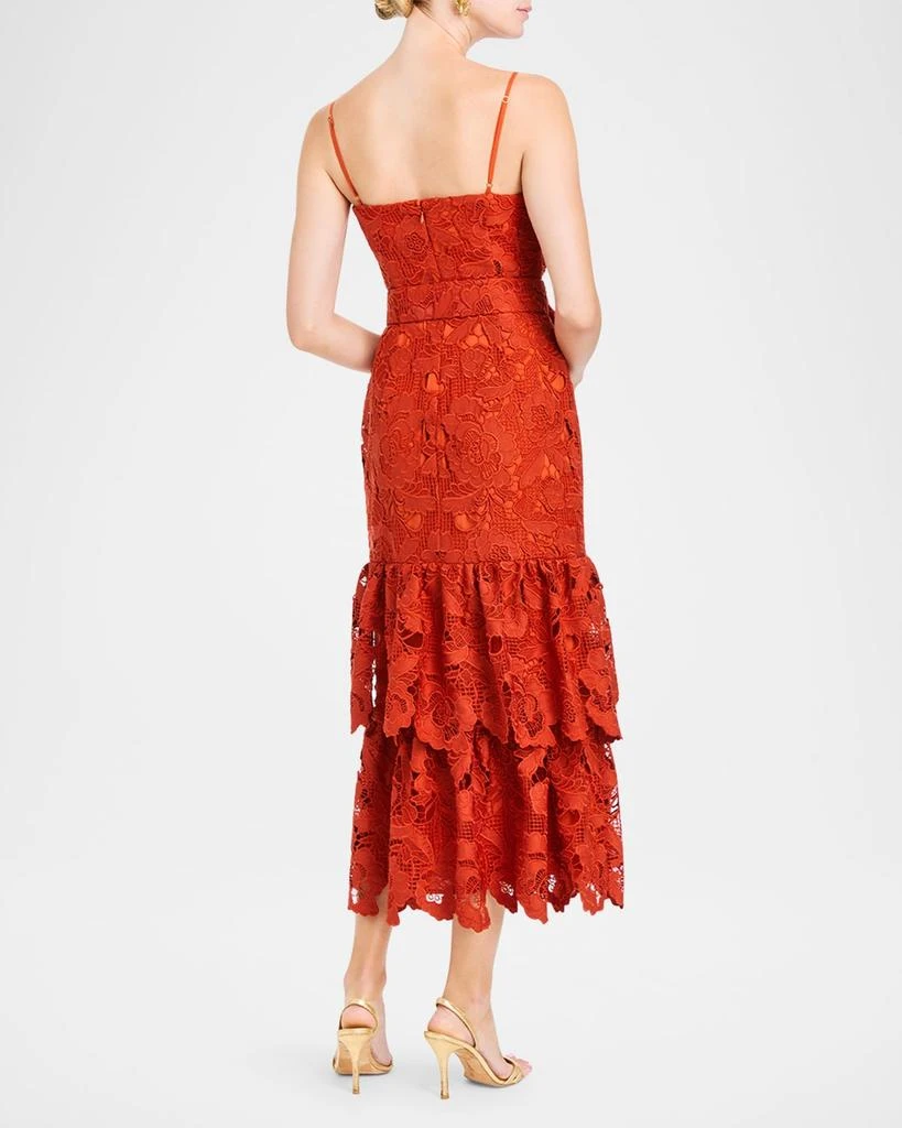 Mestiza New York Vanessa Ruffle Tiered Floral Lace Midi Dress 3