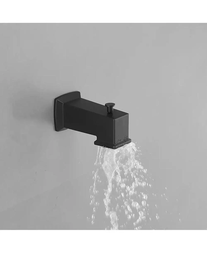 Greenspring Valve Included Modern Single-Handle 2-Spray Rainfall Square Shower Faucet Set with Tub Spout Combo 5