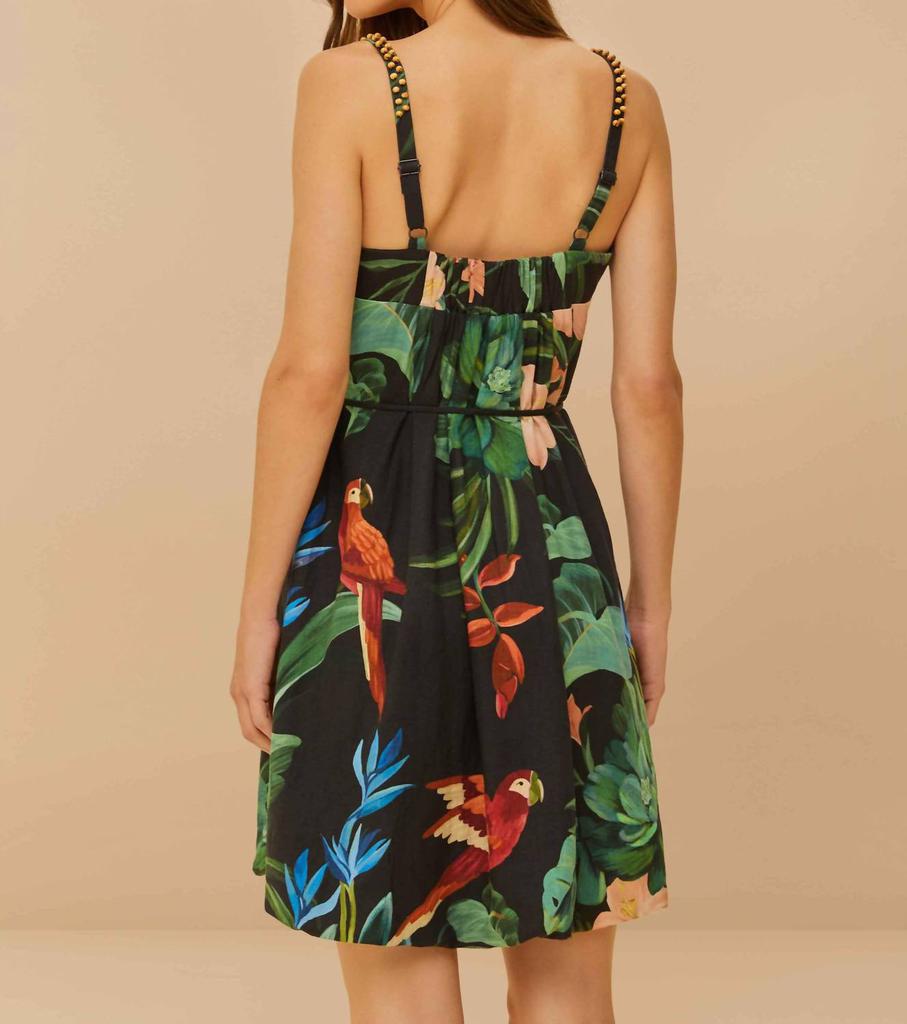 Farm Rio Farm Rio - Midnight Macaw Fiesta Mini Dress