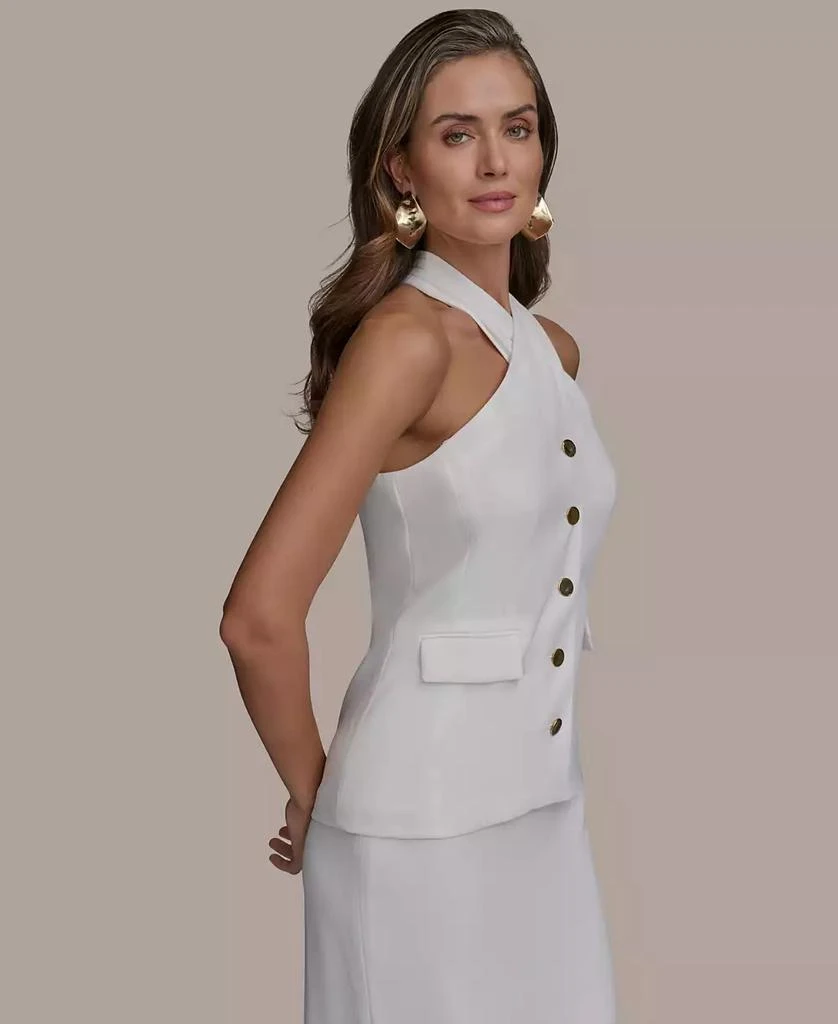 Donna Karan Women's Button-Front Halter Vest 3