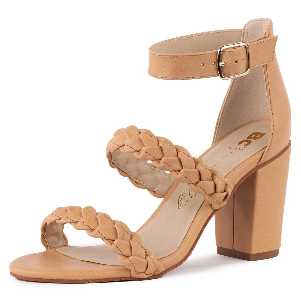 BC Footwear Wanna Be Womens Braided Faux Leather Heels 2