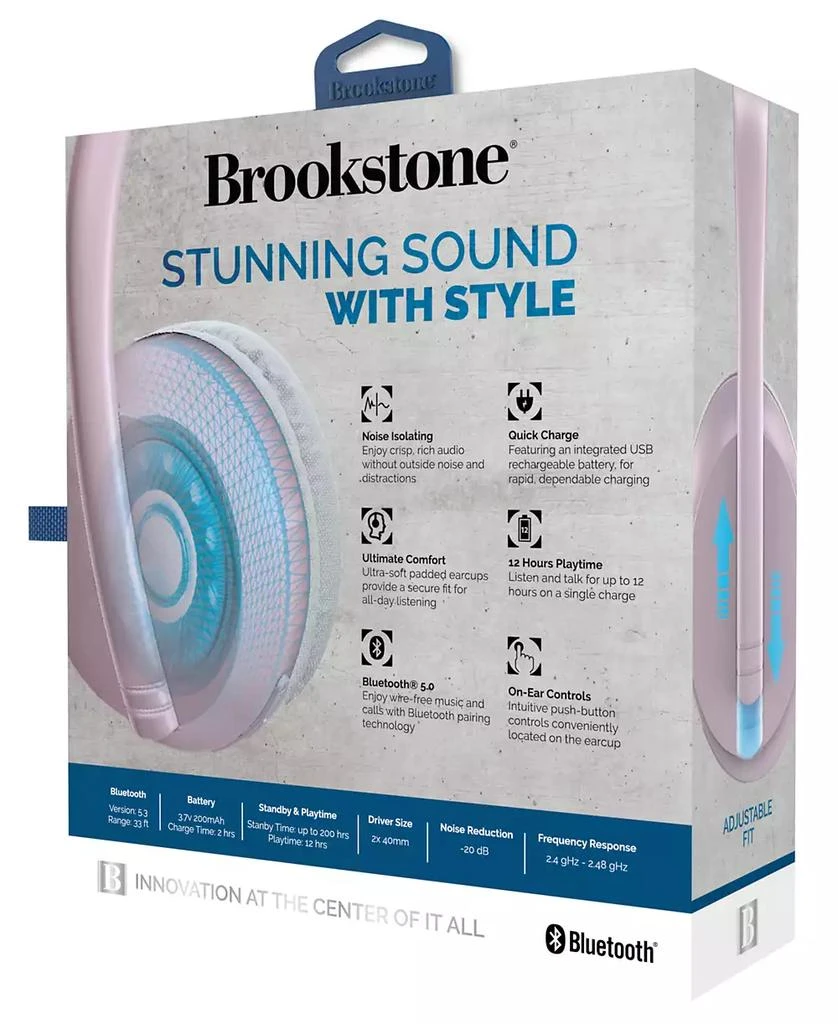 Brookstone Sleek Wireless Noise Isolating Headphones 2