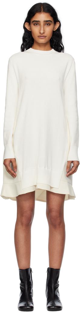 Sacai Pieced Poplin & Jersey Midi-Dress - Dresses & Skirts