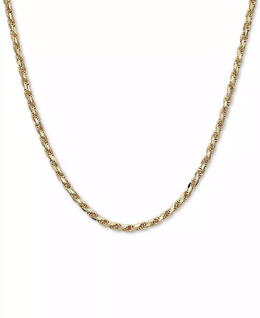 Italian Gold Diamond Cut Rope Chain Bracelet (4mm) in 14k Gold, Made in Italy 1