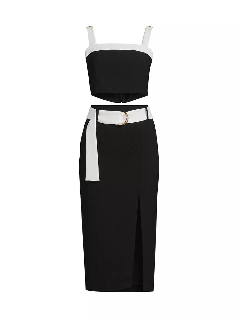 Black Halo Katriona Belted 2-Piece Skirt Set