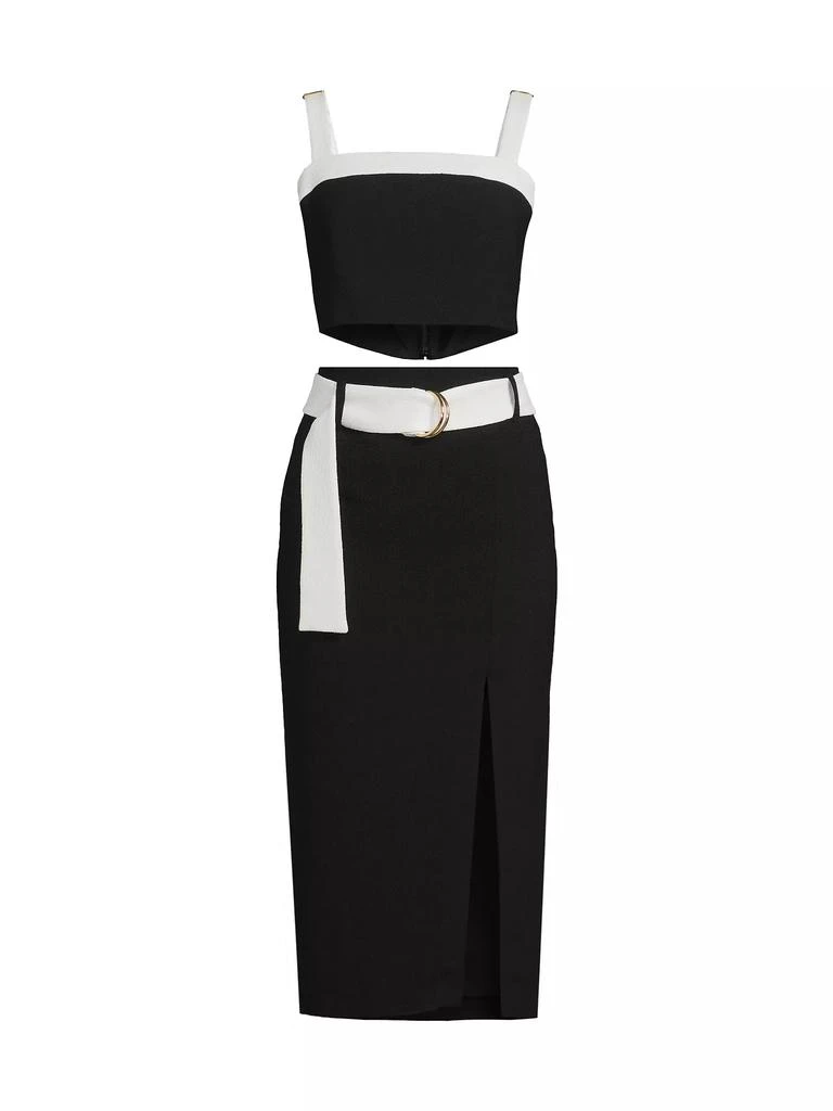 Black Halo Katriona Belted 2-Piece Skirt Set 1