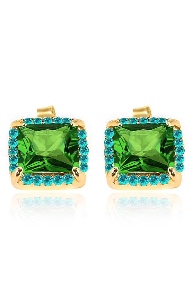 Gabi Rielle Enchanted Bouquet Square Halo Stud Earrings