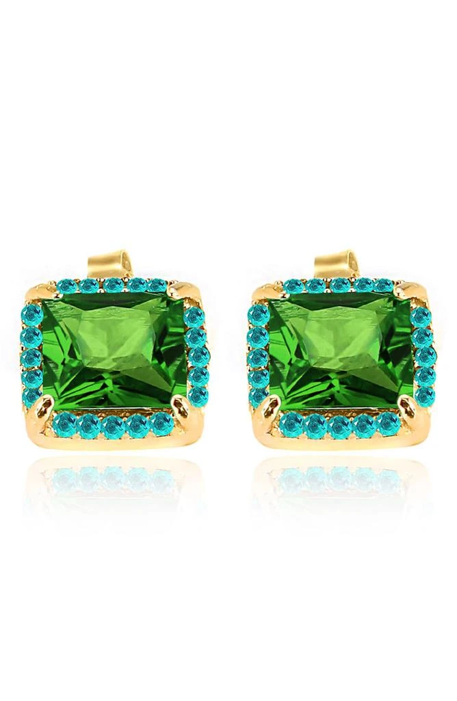 Gabi Rielle Enchanted Bouquet Square Halo Stud Earrings 1