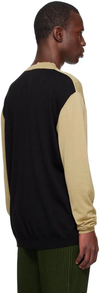 UMA WANG Tan & Black Duotone Sweater 3