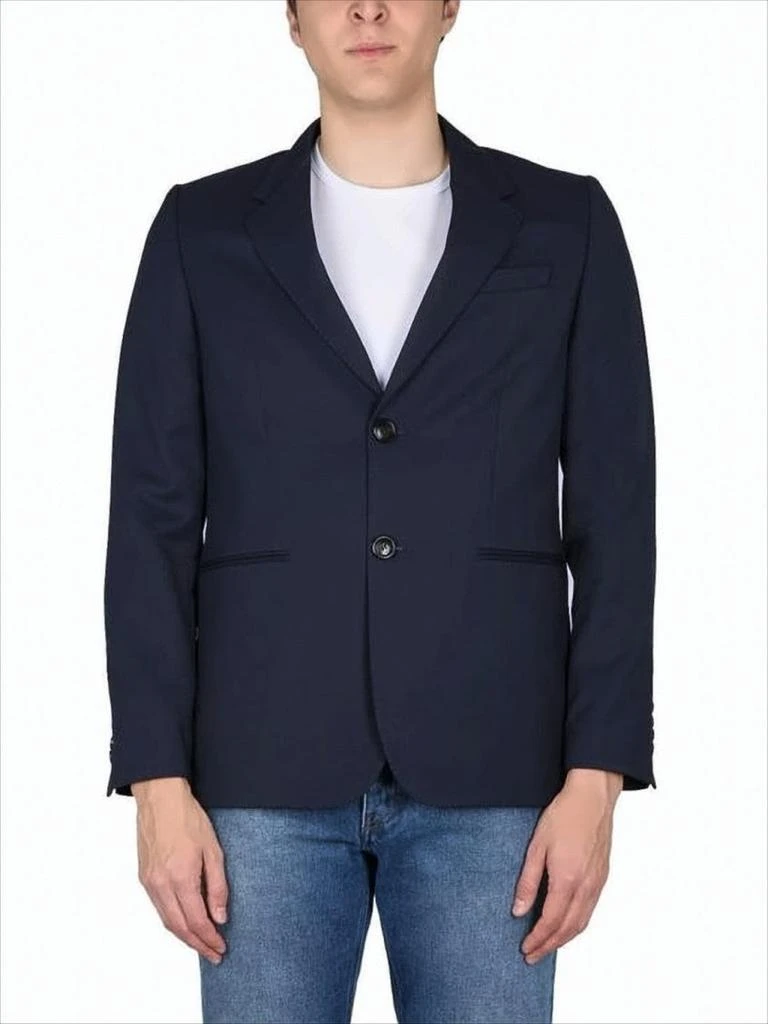 AMI Tailored Blue Suit Jacket with Structured Silhouette
