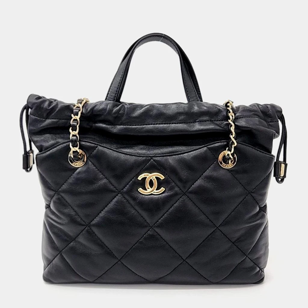 Chanel Chanel Black Leather Tote Bag 1
