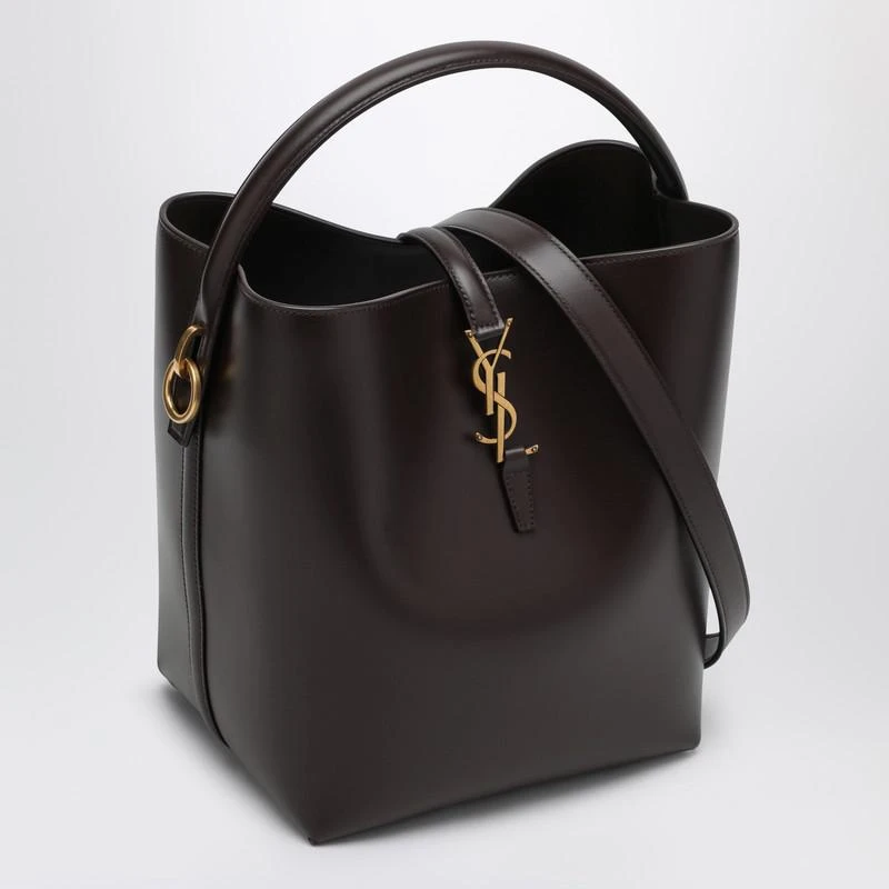 Yves Saint Laurent Le 37 brown leather bucket bag 3