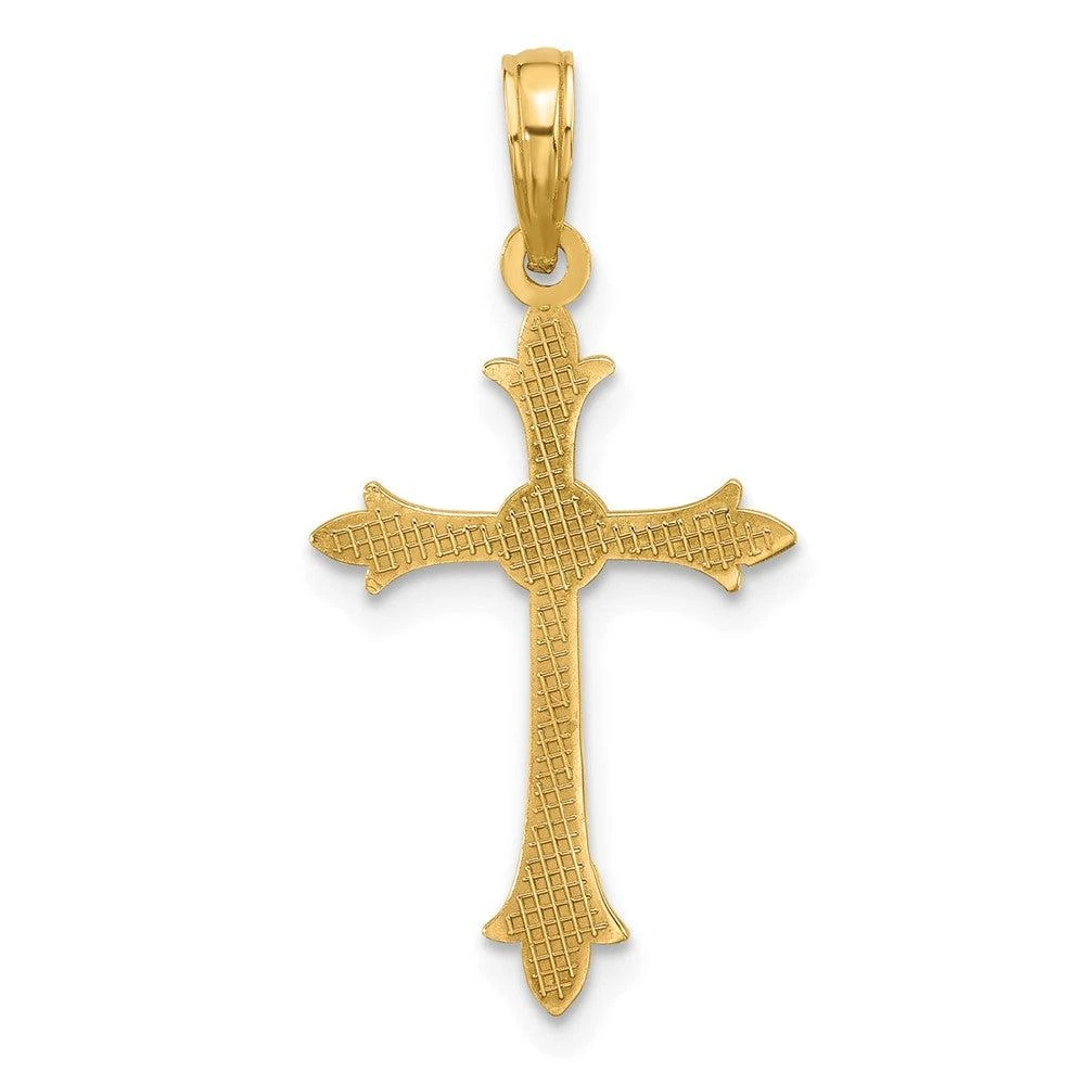 Diamond2Deal 14k Yellow Gold Fancy Cross Charm Pendant 3