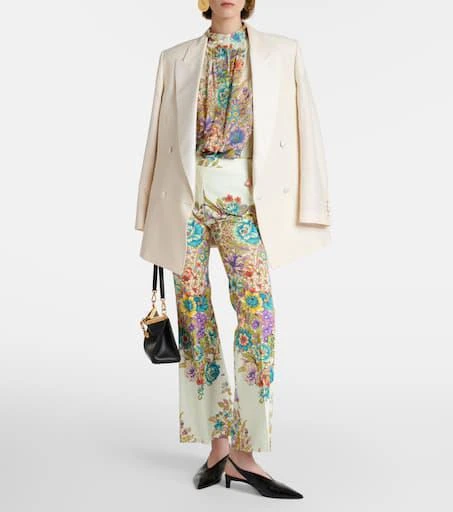 ETRO Floral cotton-blend flared pants 2