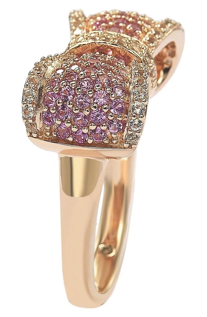 Suzy Levian Sterling Silver 
Pink Sapphire Bow Ring 4