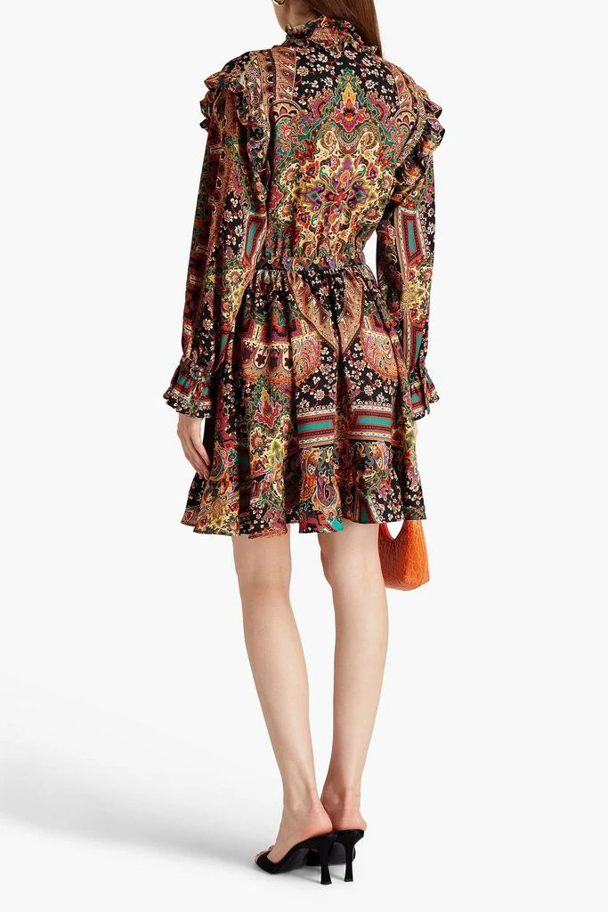 ETRO Ruffled printed wool and silk-blend twill mini dress 3