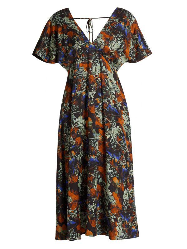 Derek Lam Cecile Flutter Sleeve Midi-Dress