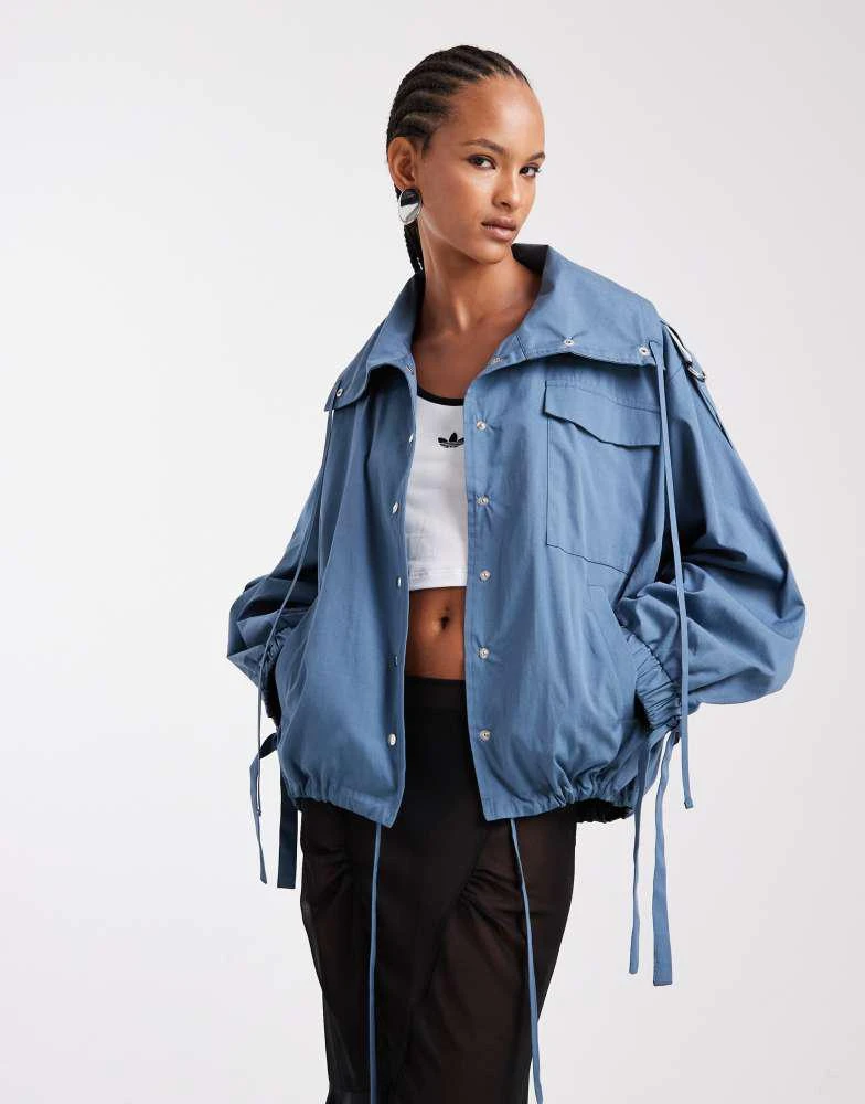 ASOS ASOS DESIGN utility funnel neck jacket in grey 1