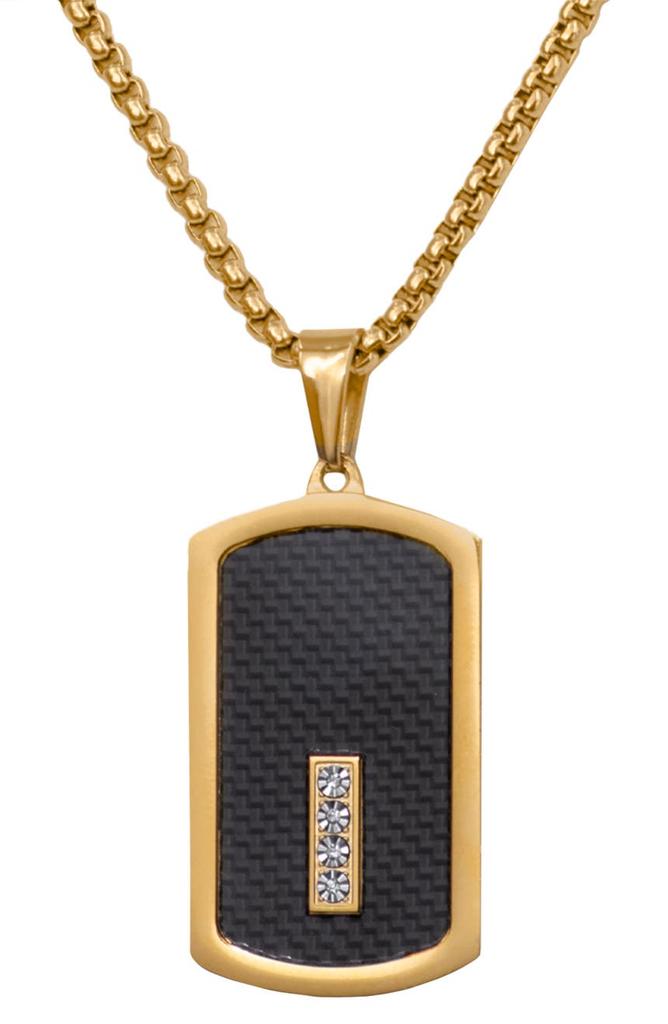 AMERICAN EXCHANGE Men's Stainless Steel Diamond Dog Tag Pendant Necklace - 0.1ct.