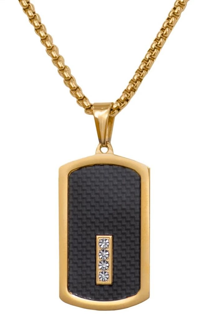 AMERICAN EXCHANGE Men's Stainless Steel Diamond Dog Tag Pendant Necklace - 0.1ct. 2