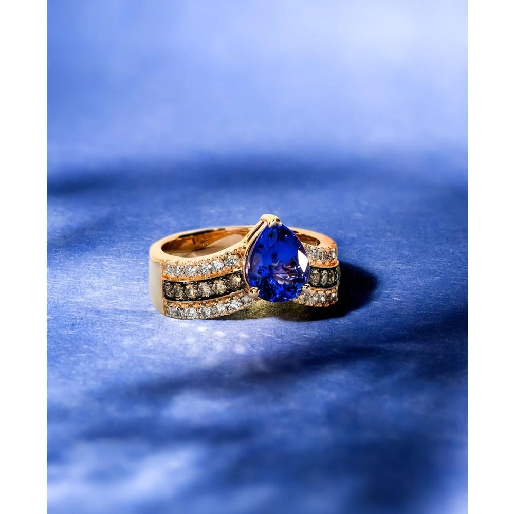 Le Vian Blueberry Tanzanite (1-1/2 ct. t.w.) & Diamond (3/4 ct. t.w.) V Ring in 14k Rose Gold 3