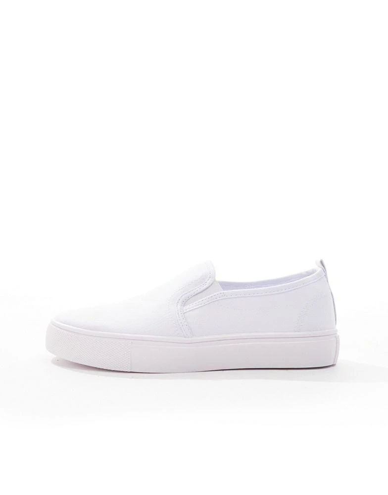 ASOS ASOS DESIGN Wide Fit Dotty slip on plimsolls in white 2