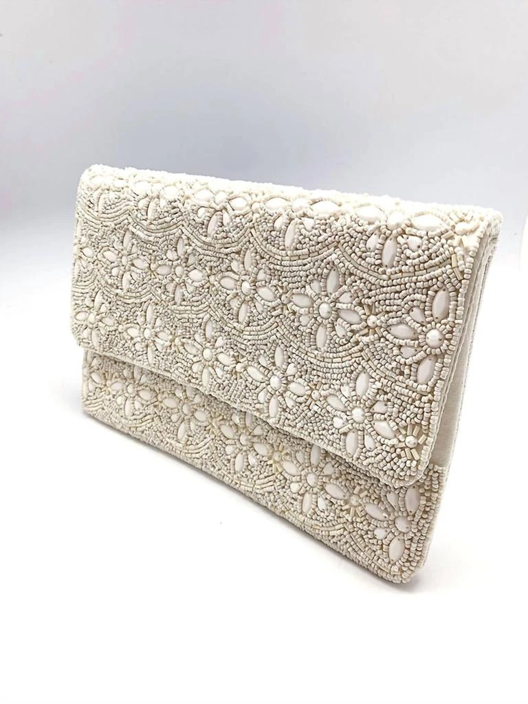 Pizzazz Pizzazz - Women
s Handmade Beaded Floral Clutch Bag 2