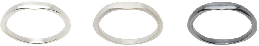 Pearls Before Swine Silver Polished Spliced Band Ring Set