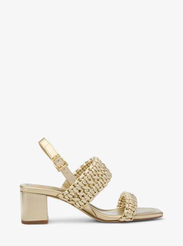 undefined Audrina Metallic Woven Block Heel Sandal