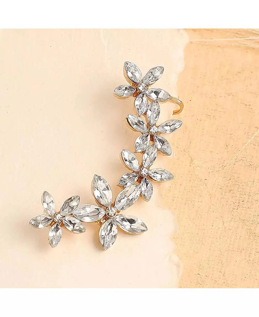 SOHI Women
s Silver  Embellished Cluster Earcuff Earrings 2