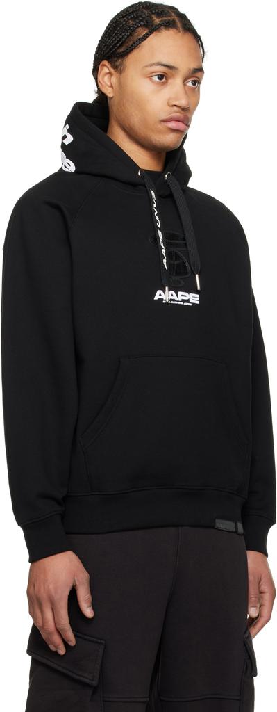 AAPE Black Moonface Logo Hoodie