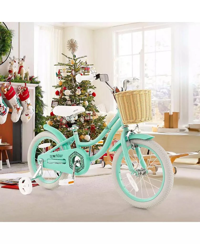 Costway 16" Kid s Bike with Training Wheels Adjustable Handlebar Seat Handbrake 3