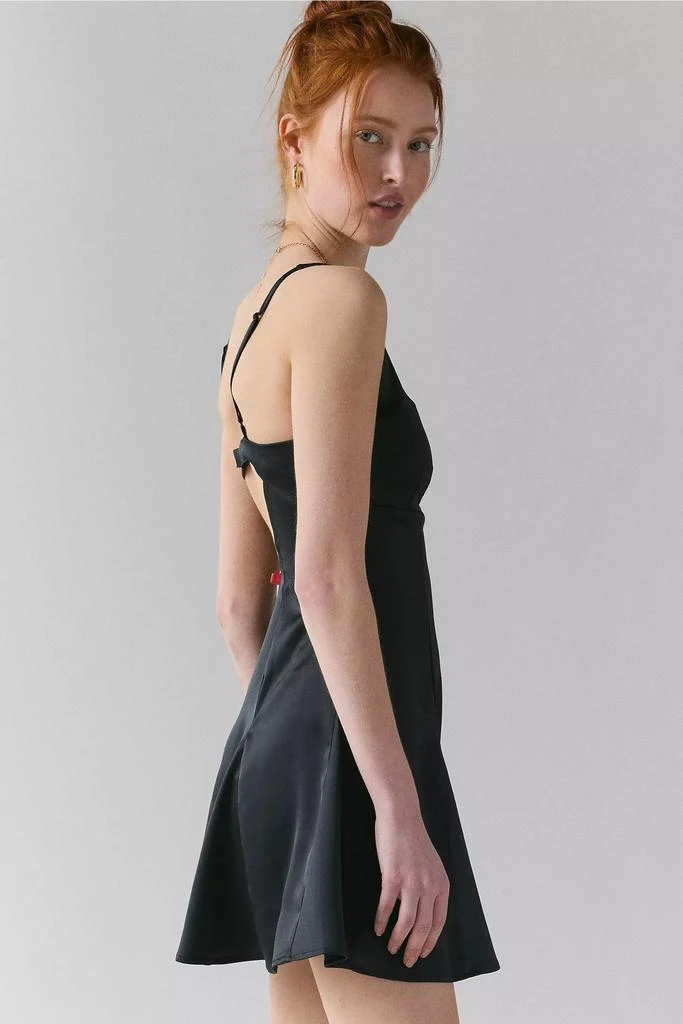 Urban Outfitters UO Liv Satin Fit-And-Flare Keyhole Open Back Mini Dress 3