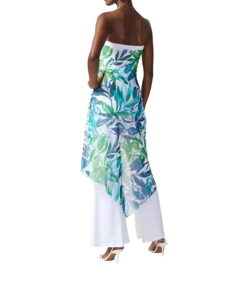 JOSEPH RIBKOFF Tropical Print Jumpsuit In Vanilla/multi 2