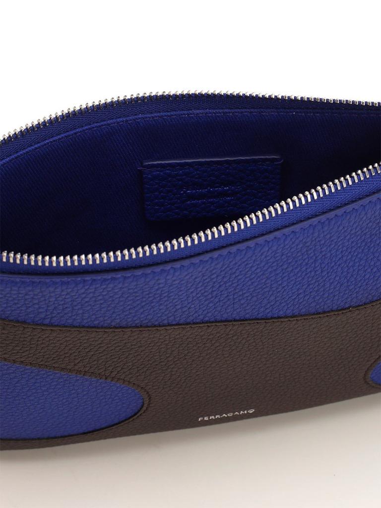 Ferragamo Logo Printed Color-Blocked Zipped Pouch – On Sale