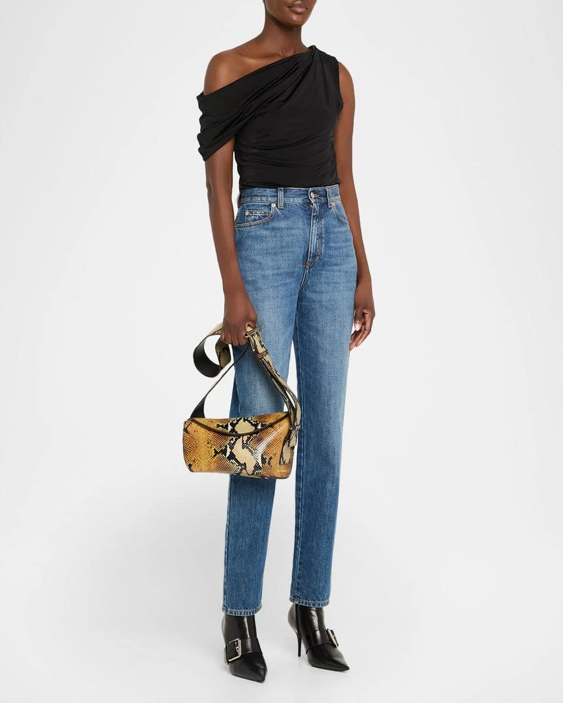 McQueen Python-Embossed T-Bar Sling Shoulder Bag 6