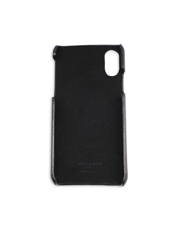 Yves Saint Laurent Saint Laurent Finger Ring Iphone Xs Case In Black Leather 2