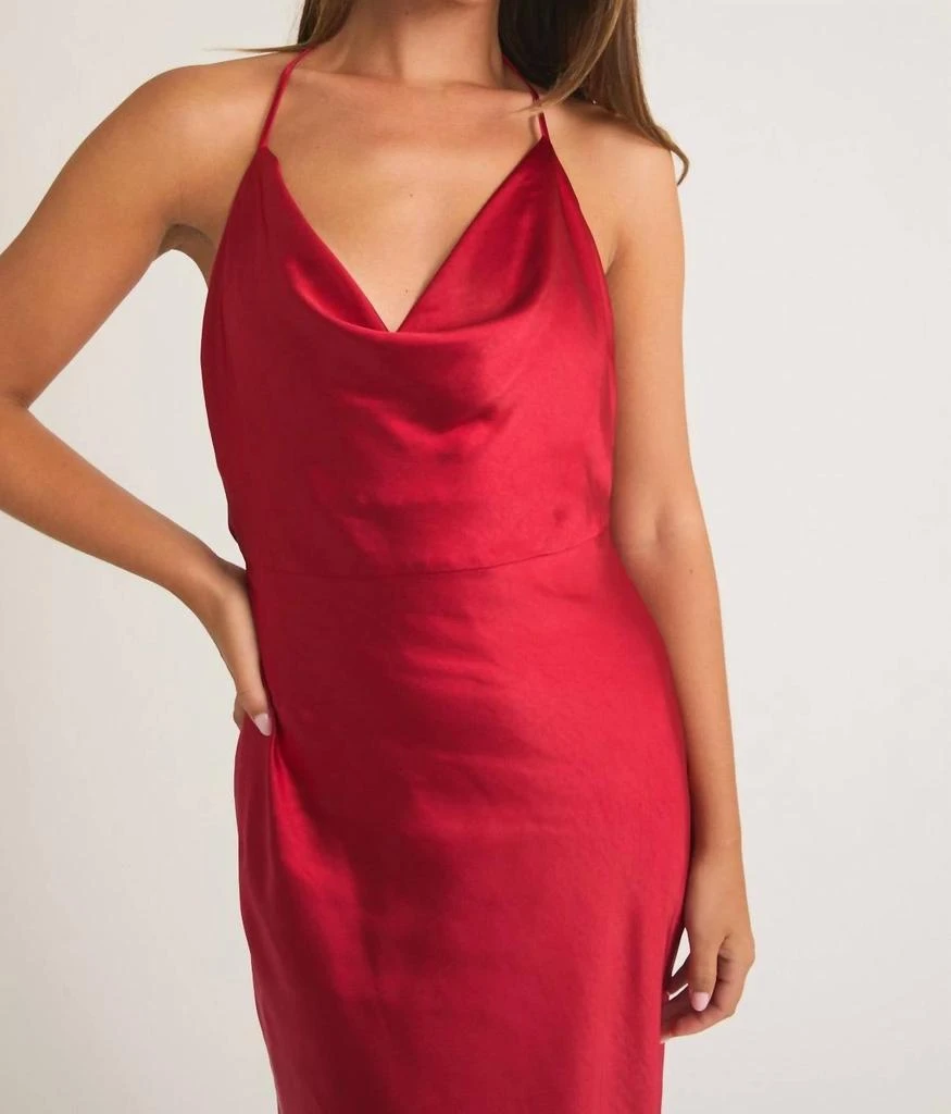 LE LIS Le Lis - Cherry Satin Midi Dress 3