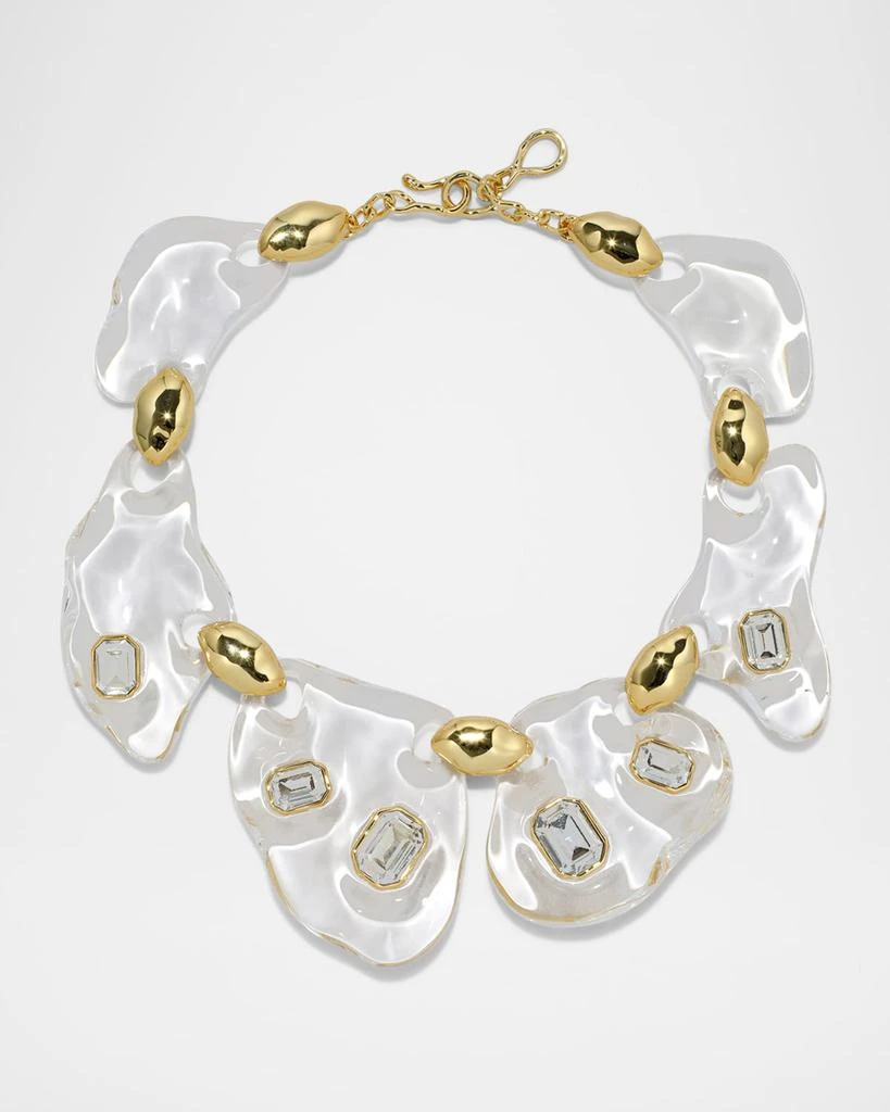 Alexis Bittar Liquid Lucite Crystal Pebble Necklace, Clear
