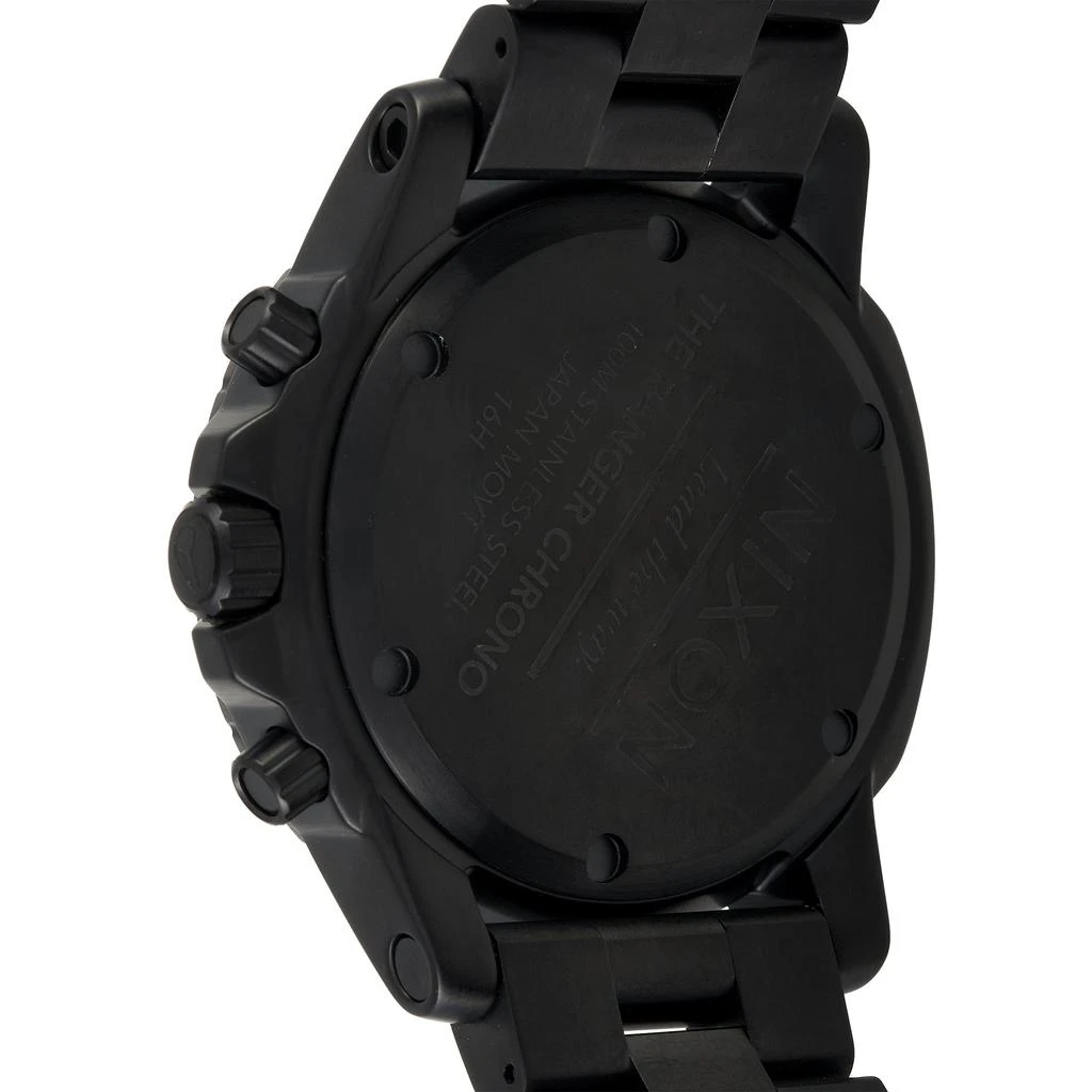Nixon Nixon Ranger Chrono Stainless Steel All Black/Blue 44 mm Watch A549-602 2