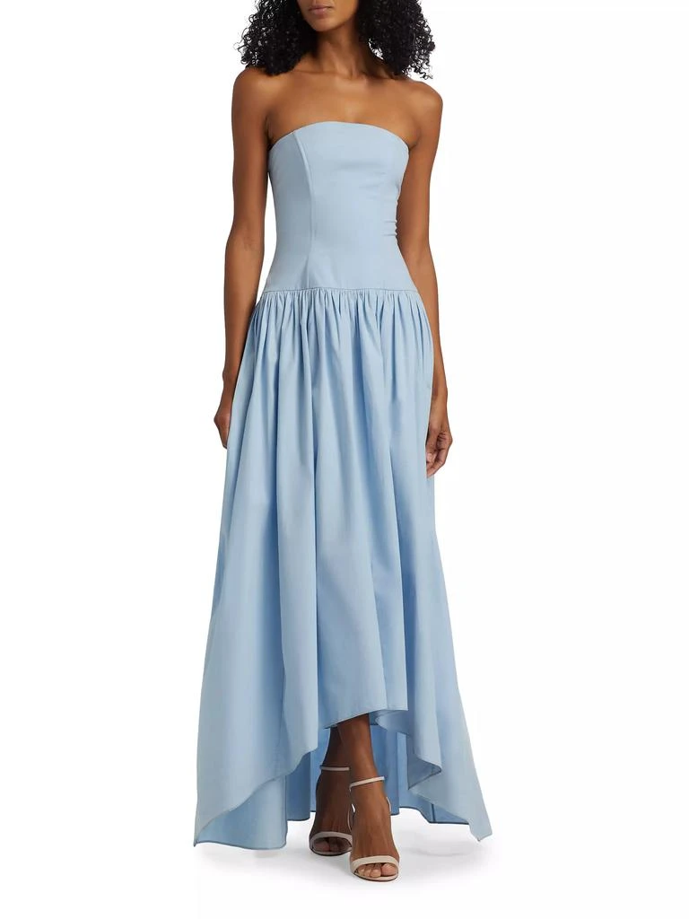 Azeeza Nayara Poplin Strapless High-Low Dress 2
