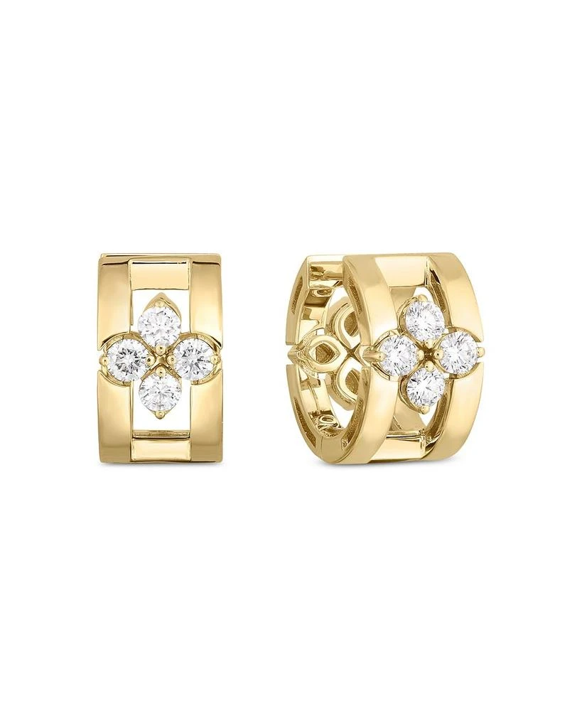 Roberto Coin 18K Yellow Gold Love in Verona Diamond Huggie Earrings 1