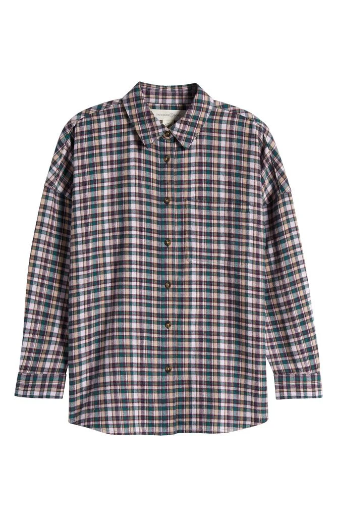 Treasure & Bond Kids' Oversize Plaid Cotton Button-Up Shirt 1