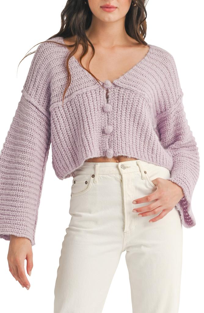 All in Favor Shaker Stitch Crop Cardigan