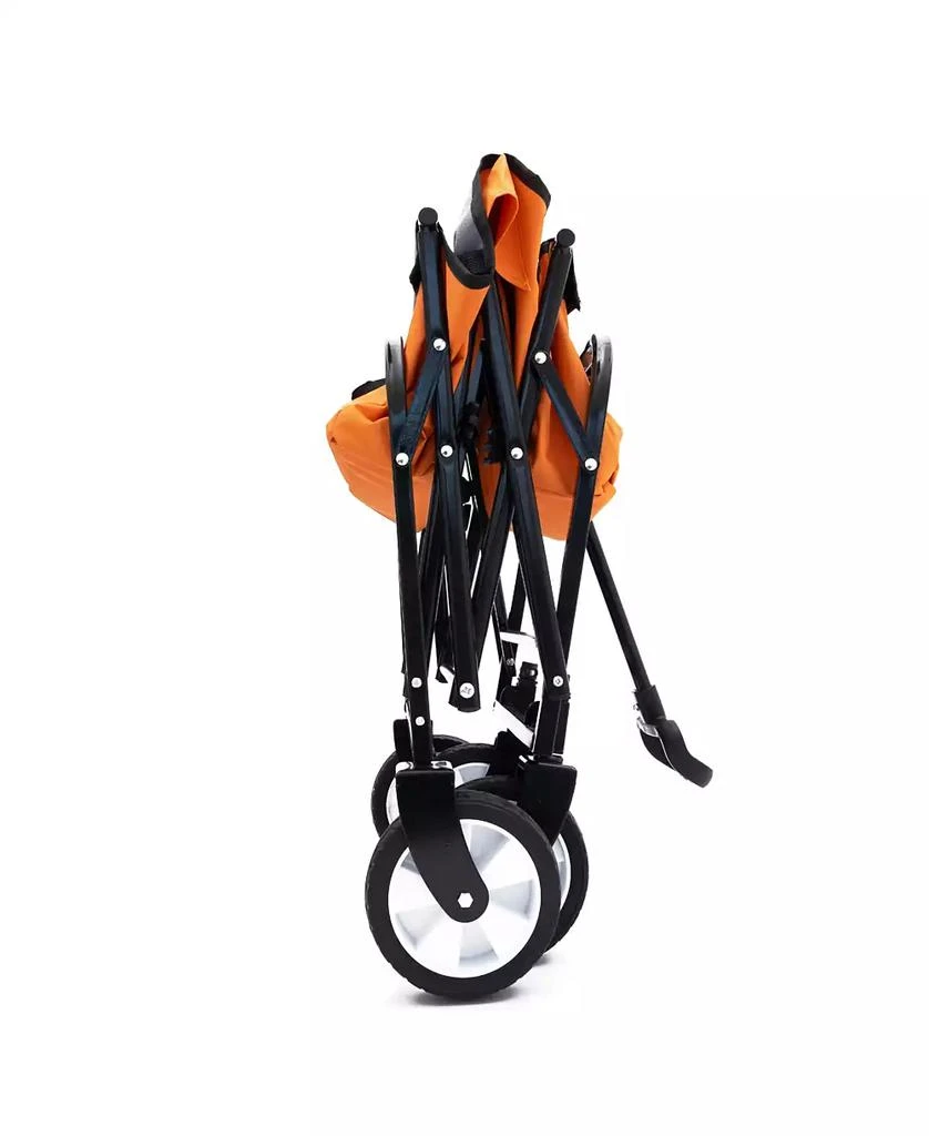 Streamdale Furniture Collapsible Wagon Cart with Straps - 225lb Capacity - Orange 4