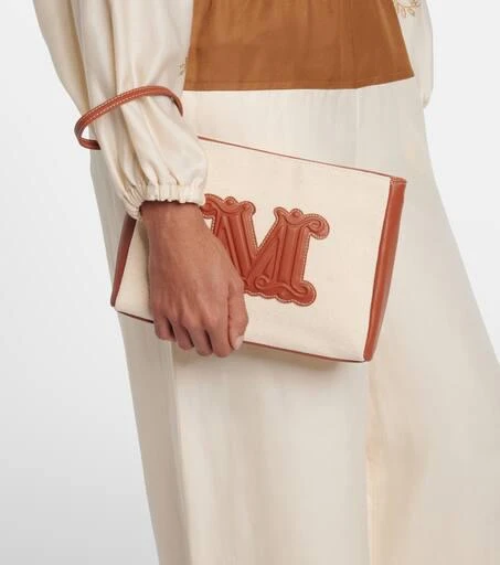 Max Mara Casciabeach Small canvas clutch 2