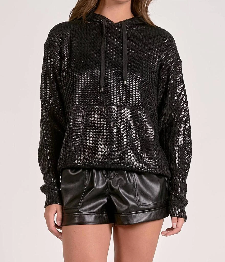 Elan Elan - Farrah Metallic Hoodie Sweater